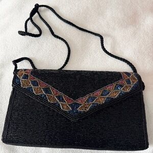 Black Beaded Clutch